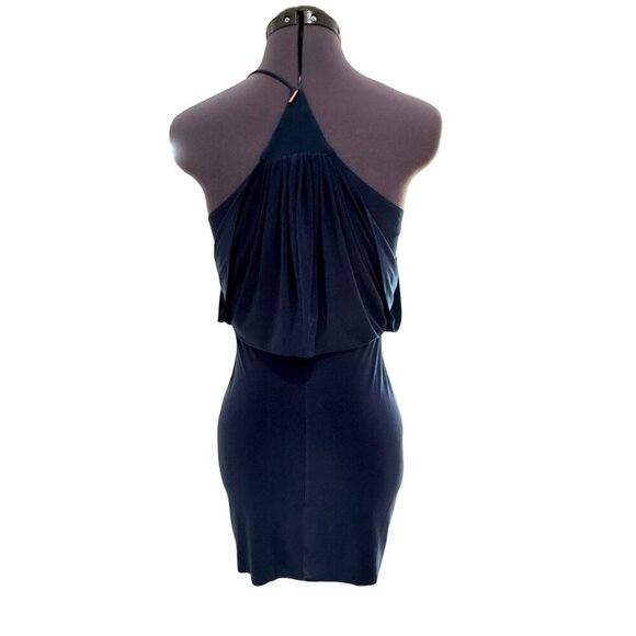 NWT Misa Los Angeles Domino Bodycon Mini Dress Navy Blue V-Neck Racerback Multi - Picture 3 of 11